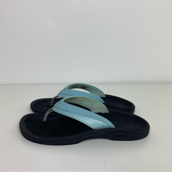 Olukai flip flops women’s size 6 blue and black Ohana Flip-Flops - Picture 3 of 6